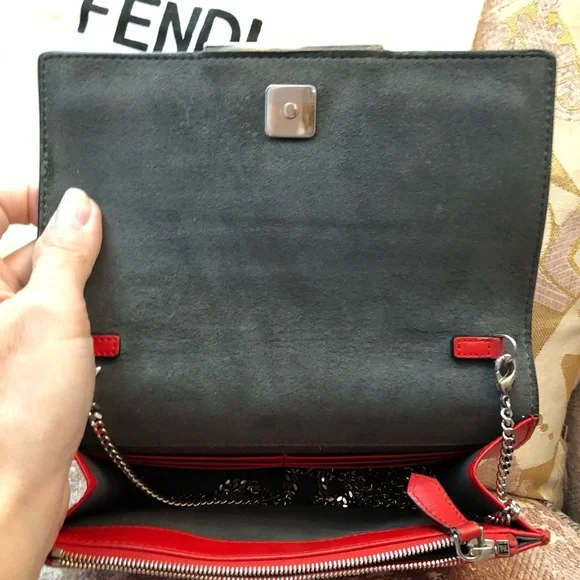 Fendi Red Multicolor Studded Women's Bag - Picture 5 of 14